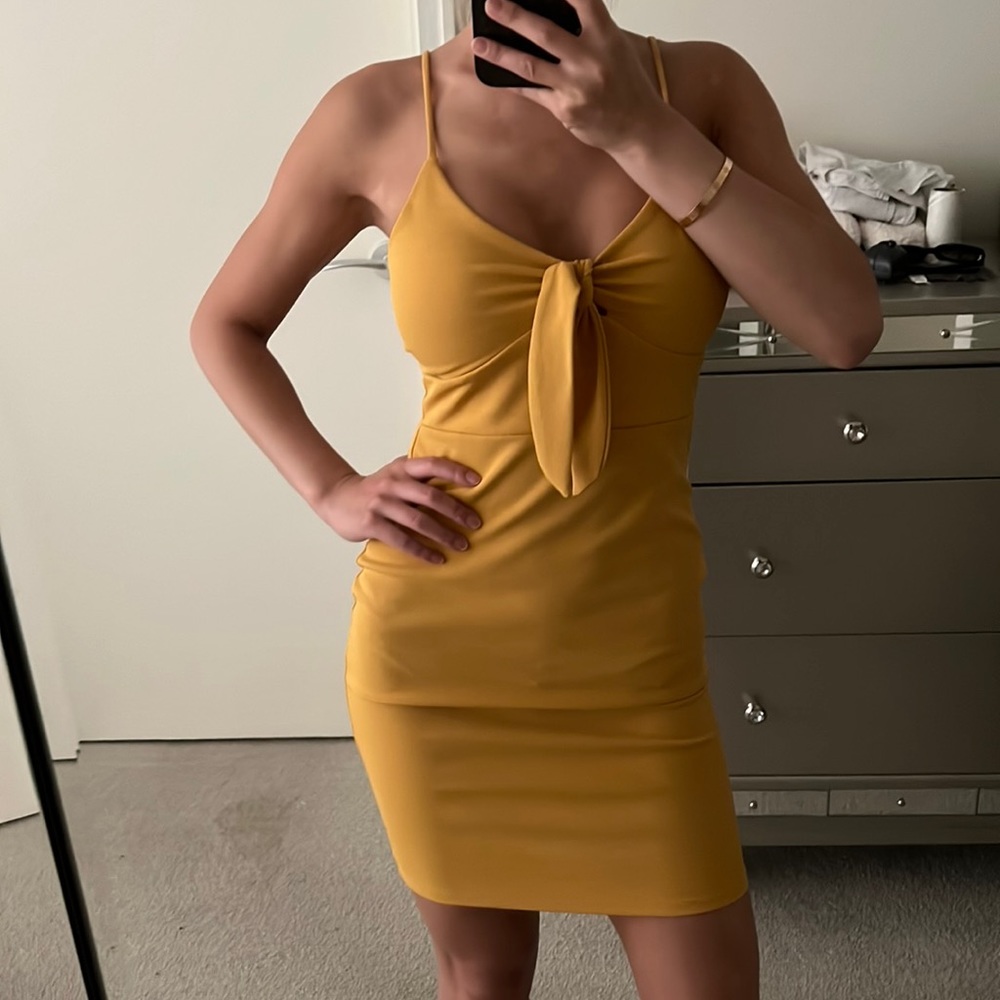 Mustard mini dress